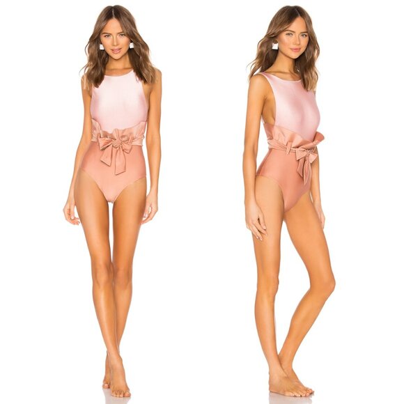 Adriana Degreas Other - Adriana Degreas Clochard One Piece Swimsuit Bicolor Light Pink Paperbag Waist